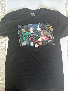 Demon Slayer Black Graphic Tee - Short Sleeve Anime Shirt